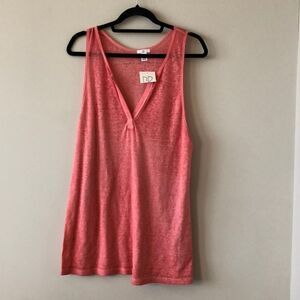 NWT-BP burnout V neck coral tunic top